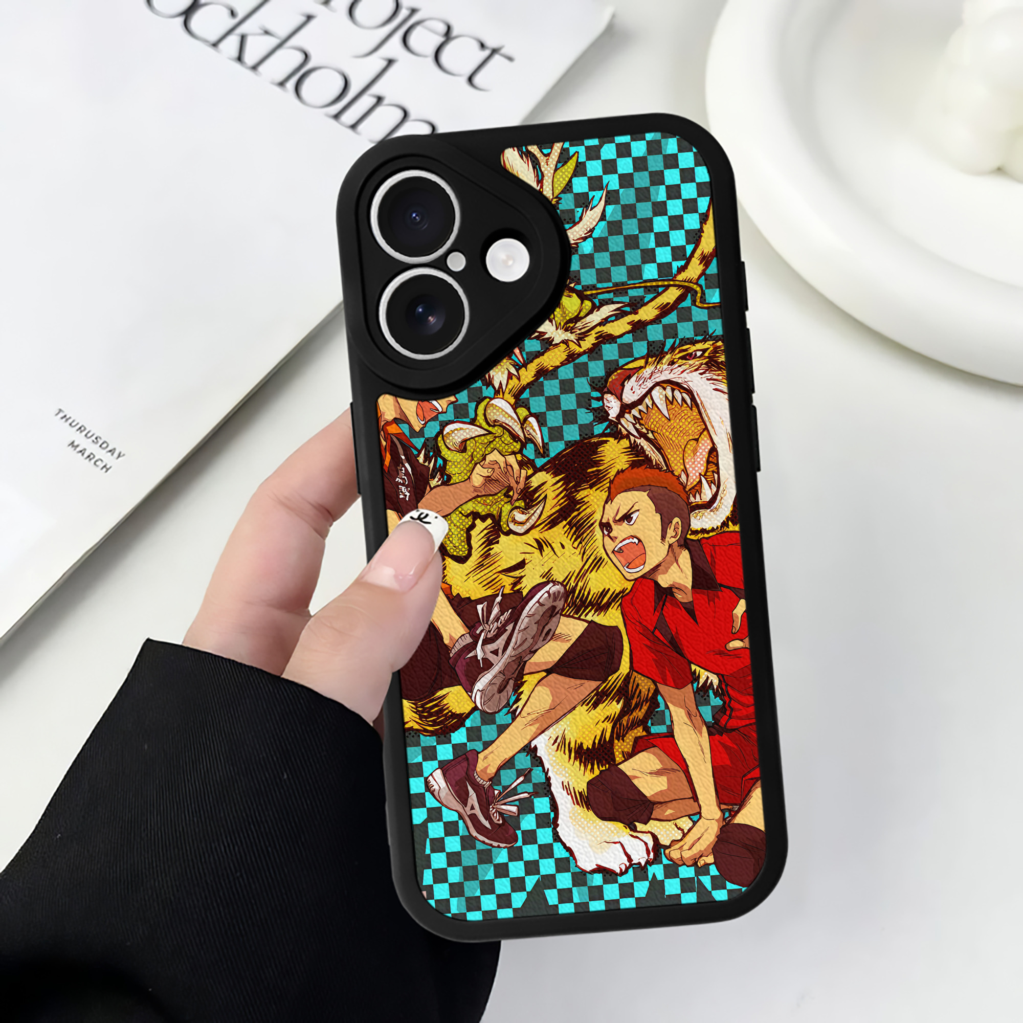 （画像用） ハイキュー!! Haikyu!! 【iPhone 16シリーズ対応】シリコンスマホケース（レザー調） 材質：シリコン